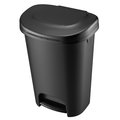 Rubbermaid 13 gal Black Plastic Step-On Wastebasket 1843028